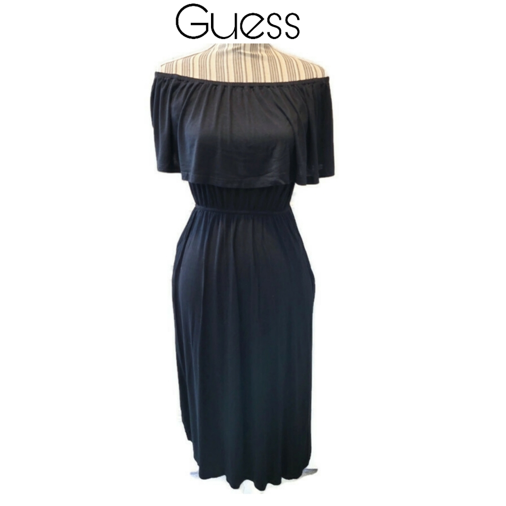 Guess Off Shoulder Midi Dress
